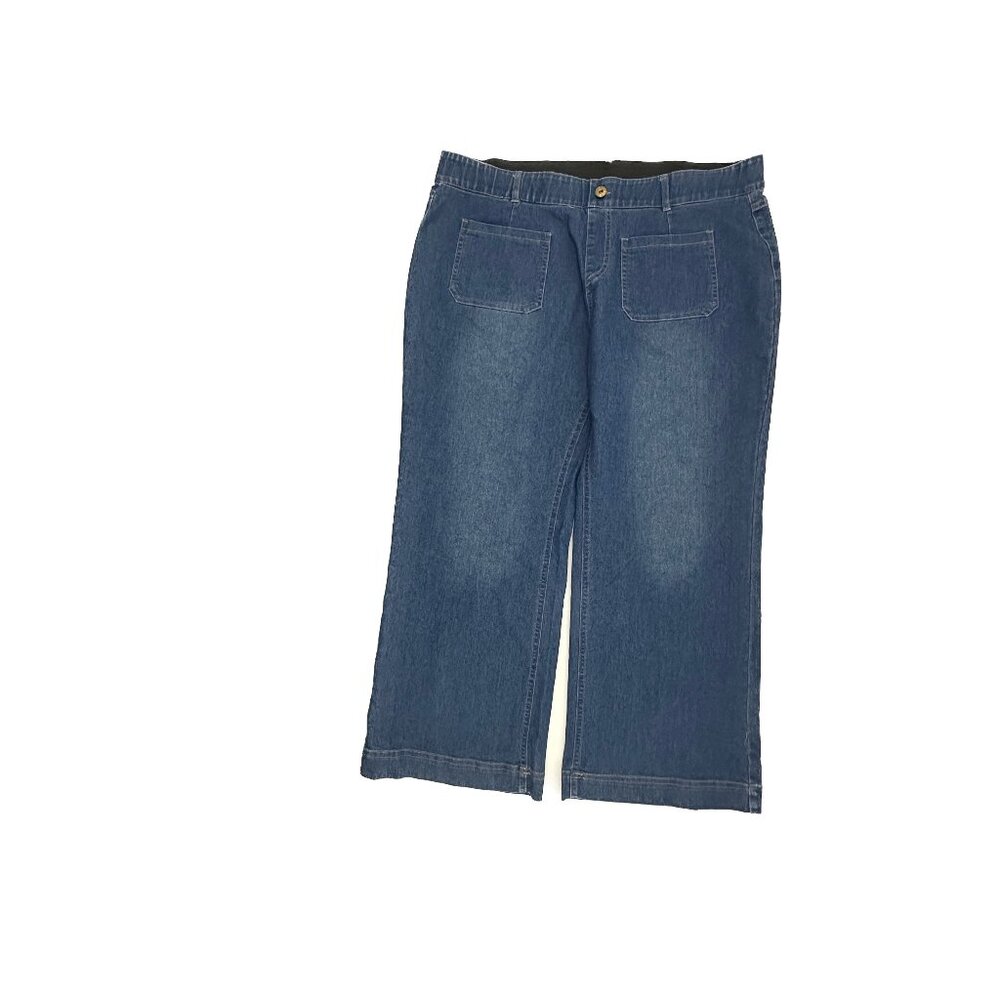 Unbranded Wide Leg Women's size 2XL Dark Wash Blue Denim Jeans